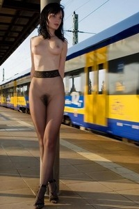 Pantyhose Fetish at the Train Station